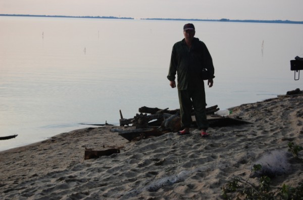 Работы на Балтийском море с резиновой лодки. Калининградская область