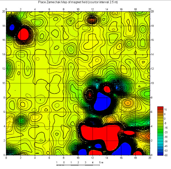 Карта градиента магнитного поля.