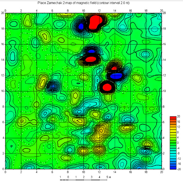 Карта градиента магнитного поля.
