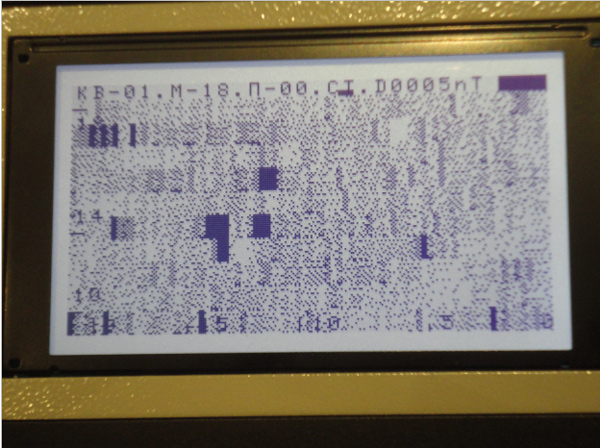 Экспресс-карта градиента на дисплее градиентометра МГ400.